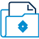 folder azul con el logo del Banco de Occidente