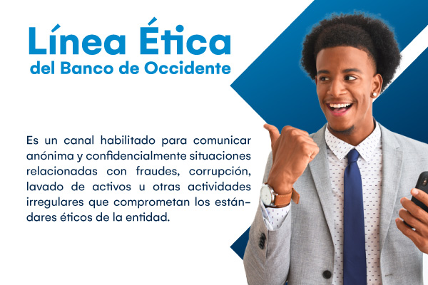 Persona usando línea ética