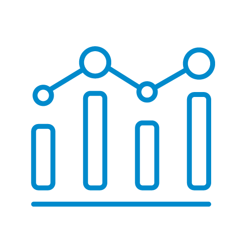 ícono de estadísticas de inversión con Banco Occidente